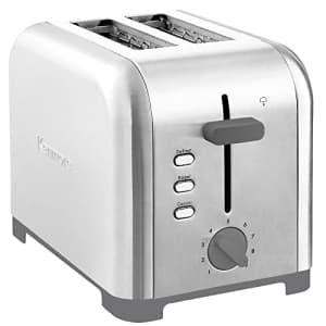 Koolatron Kenmore 2-Slice Toaster, Stainless Steel, Extra Wide Slots, Bagel and Defrost Functions, 9 Browning for $34