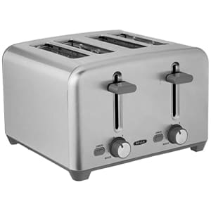 BELLA 4 Slice Toaster, Quick & Even Results Every Time, Wide Slots Fit Any Size Bread Like Bagels for $24