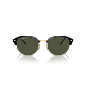 Ray-Ban RB4429 Round Sunglasses, Black On Gold/Green, 55 mm for $180