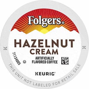 Folgers Hazelnut Cream Flavored Coffee, 72 K Cups for Keurig Coffee Makers for $34 Folgers Hazelnut Cream Flavored Coffee, 72 K Cups for Keurig Coffee Makers for $34