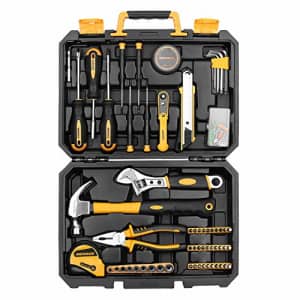 DekoPro MERRCO 100 Piece Home Repair Tool Set,General Household Hand Tool Kit with Plastic Tool Box Storage for $40