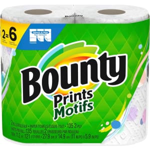 Bounty Select-A-Size Paper Towels Triple Roll 2-Pack for $7