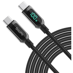 SooPii 100W 4-Foot USB-C to USB-C Cable for $14
