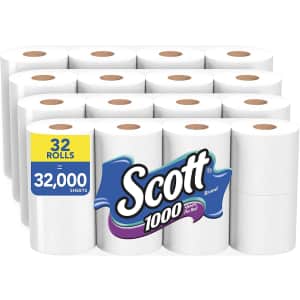 Scott 1,000 Sheets Per Roll Toilet Paper 32-Roll Pack for $37