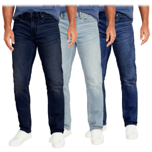 Men's Flex Stretch Slim Straight Jeans 3-Pack for $40