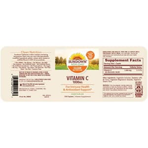 Sundown Vitamin C 1000 mg Ascorbic Acid, 133 Caplets (Packaging May Vary) for $15