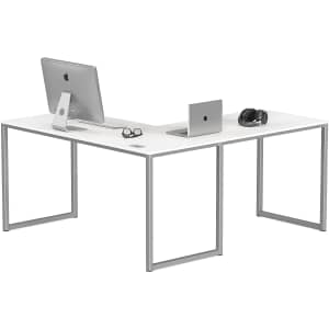 SHW L-Shaped Home Office Corner Desk for $110