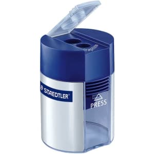 Staedtler Metal Double Hole Sharpener with Tub for $6