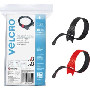 Velcro One Wrap 8" x 0.5" Cable Tie 100-Pack for $12