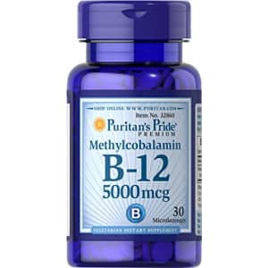 Puritan's Pride Methylcobalamin Vitamin B-12 5000 Mcg-30 Microlozenges, 30 Count for $10