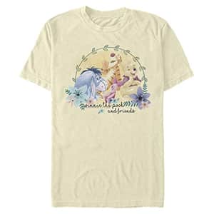 Disney Men's Pooh Winnie and Friends T-Shirt, Cream, 3X-Large for $16