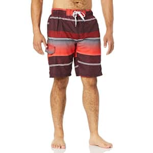 Kanu Surf Men's Infinite Swim Trunks (Regular & Extended Sizes), Sandbar Red, Small for $16