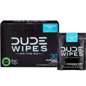 Dude Wipes Flushable Individual Wet Wipes 30-Pack for $6 Dude Wipes Flushable Individual Wet Wipes 30-Pack for $6