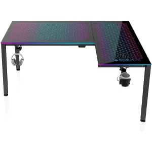 Eureka Ergonomic Music-Sensing LED Glass Gaming Desk for $500