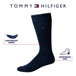 Tommy Hilfiger Men's Dress Socks - Lightweight Patterned Comfort Crew Socks (5 Pack), Size 7-12, for $19