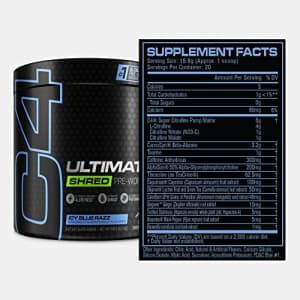 Cellucor C4 Ultimate Shred Pre Workout, ICY Blue Razz, 12 Servings for $20