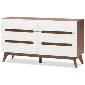 Baxton Studio Calypso 6-Drawer Dresser for $210 Baxton Studio Calypso 6-Drawer Dresser for $210
