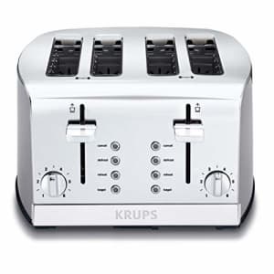KRUPS KH734D Breakfast Set 4-Slot Toaster with Brushed and Chrome Stainless Steel Housing, 4-Slices for $79