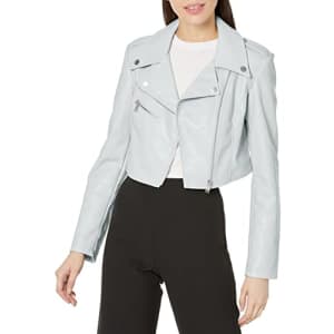 GUESS Women's Rochelle Faux Leather Biker Jacket, Helium for $81 GUESS Women's Rochelle Faux Leather Biker Jacket, Helium for $81