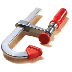 Bessey Tools LMU2.004 4", Light Duty, U-Style bar Clamp", steel with red wood handle for $13
