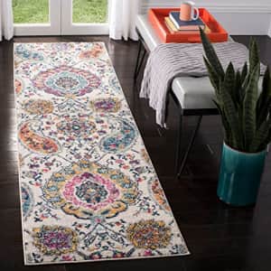 SAFAVIEH Madison Collection 2'3" x 6' Cream / Multi MAD600B Boho Chic Glam Paisley Non-Shedding for $24