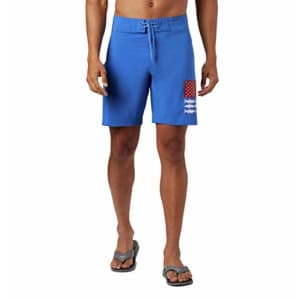 Columbia Men's PFG Fish Series Board Short, Vivid Blue/White Fish Flag, 44x9 for $38