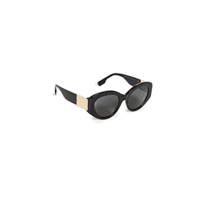BURBERRY BE 4361 300187 Black Plastic Cat Eye Sunglasses Dark Grey Solid Color Lens for $105