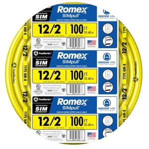 Southwire Romex Simpull 100-Foot Solid Indoor 12/2 W/G NMB Cable for $69