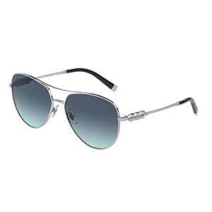 Tiffany & Co. Woman Sunglasses Silver Frame, Azure Gradient Blue Lenses, 59MM for $128