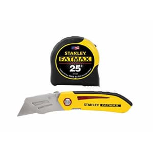 Stanley Tools FMHT71173D Fatmax 25ft. Tape Measure with Fixed Blade Folding Knife Combo Pack, for $26