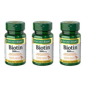 Nature's Bounty Biotin 1000 mcg Tablets 100 Count (Pack of 3) for $10