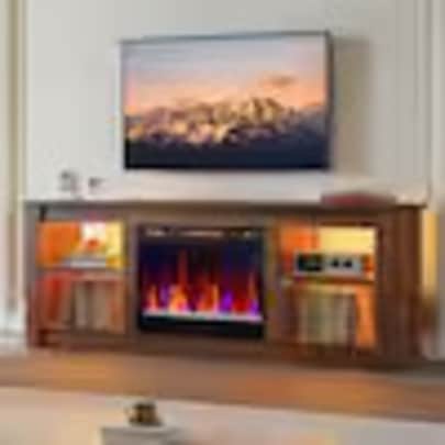 63" Freestanding Media Console Electric Fireplace TV Stand: $238