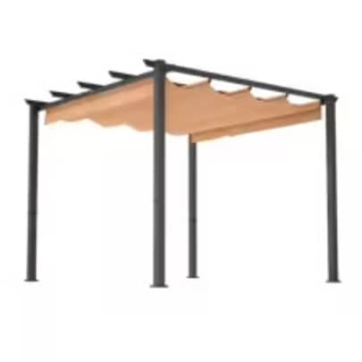 10 x 10-Foot Aluminum Pergola with Retractable Canopy: $133 10 x 10-Foot Aluminum Pergola with Retractable Canopy: $133