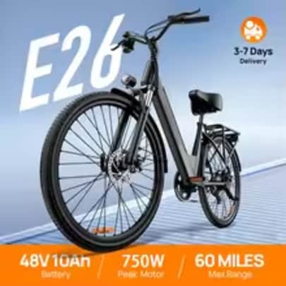 750W E-Bike Commuter 26x2" Tires 48V 10.4Ah Removable LCD Display: $309.70 750W E-Bike Commuter 26x2" Tires 48V 10.4Ah Removable LCD Display: $309.70