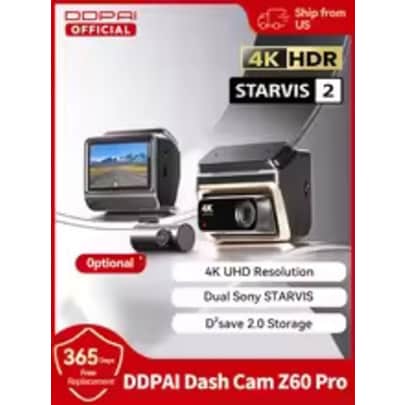 DDPAI Z60 Pro 4K Front & Rear Dash Cam: $95.37 DDPAI Z60 Pro 4K Front & Rear Dash Cam: $95.37