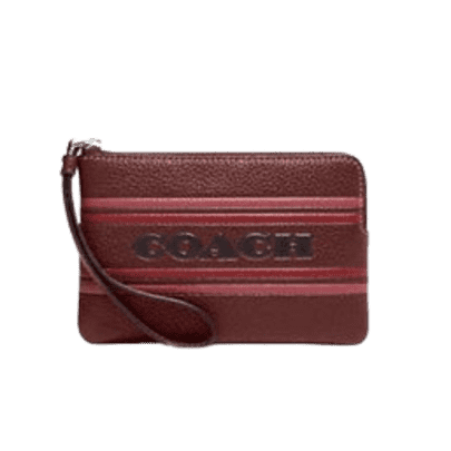 Coach Outlet Corner Zip Wristlet With Coach Stripe for $27 Coach Outlet Corner Zip Wristlet With Coach Stripe for $27