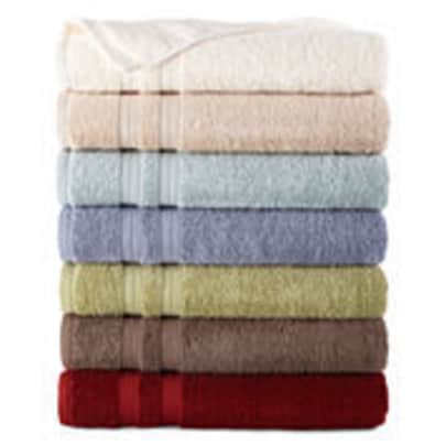 Home Expressions 100% Cotton Bath Towel in Solid or Ombre Stripe at JCPenney: for $3