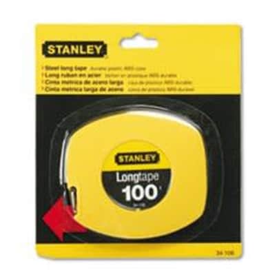 Stanley Long Tape Measure, 1/8"" Graduations, 100ft, Yellow, Sold as 1 Each for $27 Stanley Long Tape Measure, 1/8"" Graduations, 100ft, Yellow, Sold as 1 Each for $27
