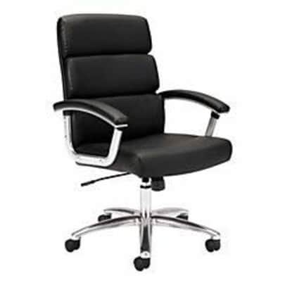 HON Traction Executive Task Chair - Mid Back Leather Computer Chair for Office Desk, Black (VL103) for $516