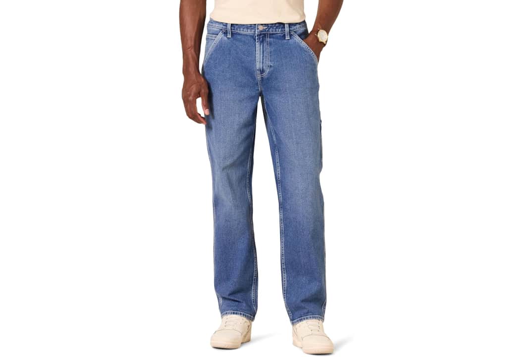 Amazon Essentials Men's Low Stretch Relaxed-Fit Workwear Carpenter Jeans: $14