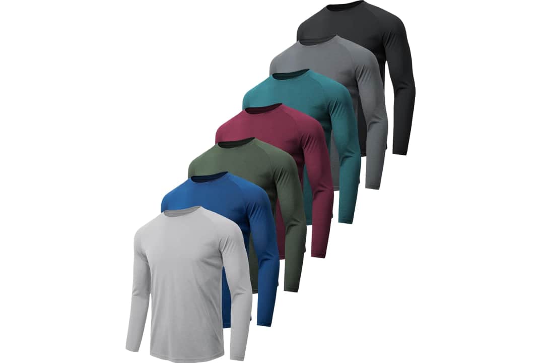 Men's Long Sleeve Quick Dry UPF 50+ T-Shirt 7-Pack: $35.99