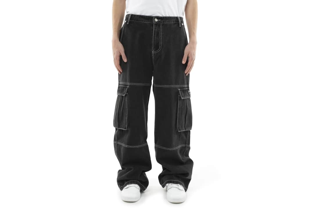 WeSC Men's Baggy Denim Cargo Pants: $11.91