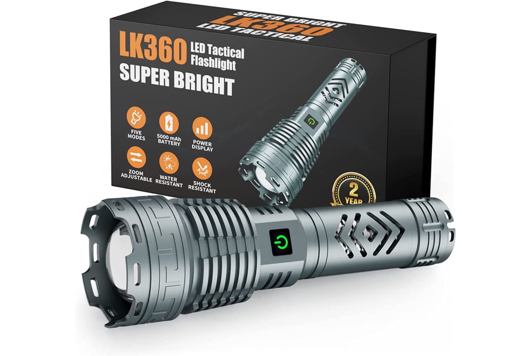Tactical Zoomable LED Rechargeable Flashlight for $26