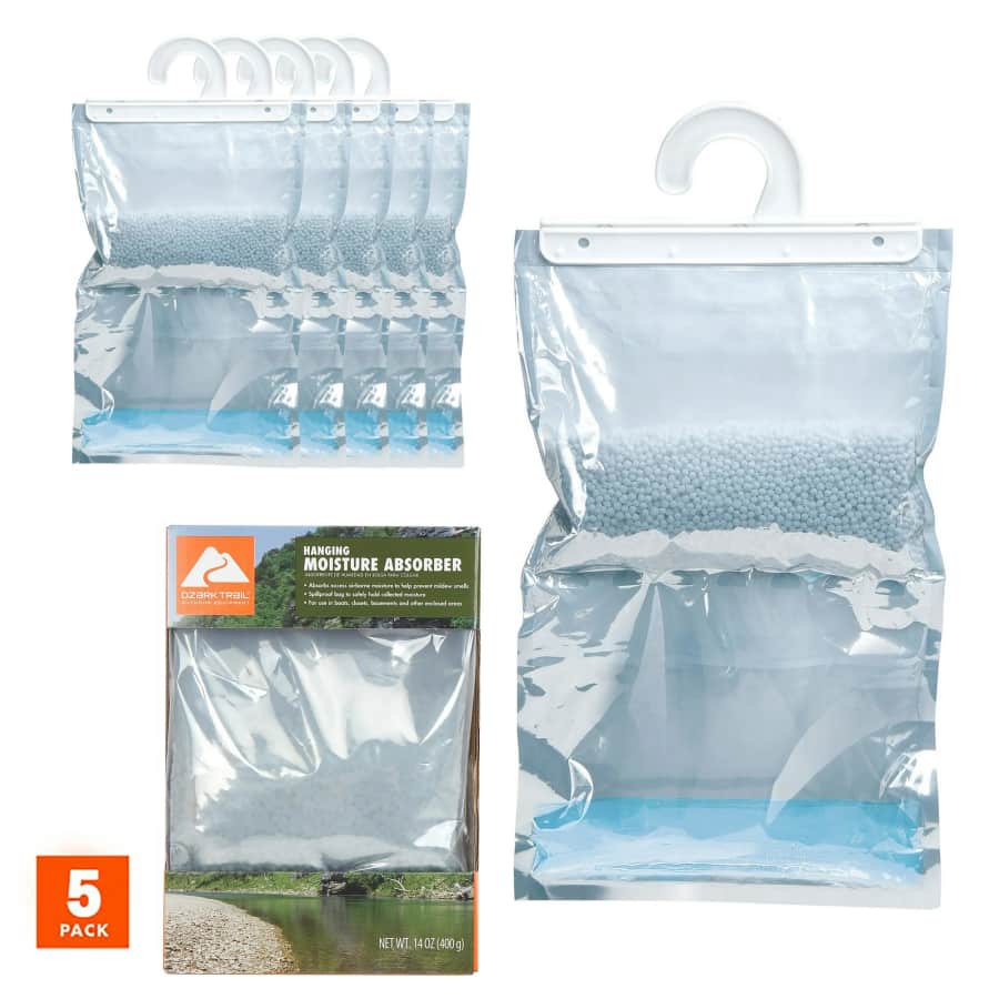 Ozark Trail Moisture Absorber Hanging Bag 5-Pack: $10 Ozark Trail Moisture Absorber Hanging Bag 5-Pack: $10