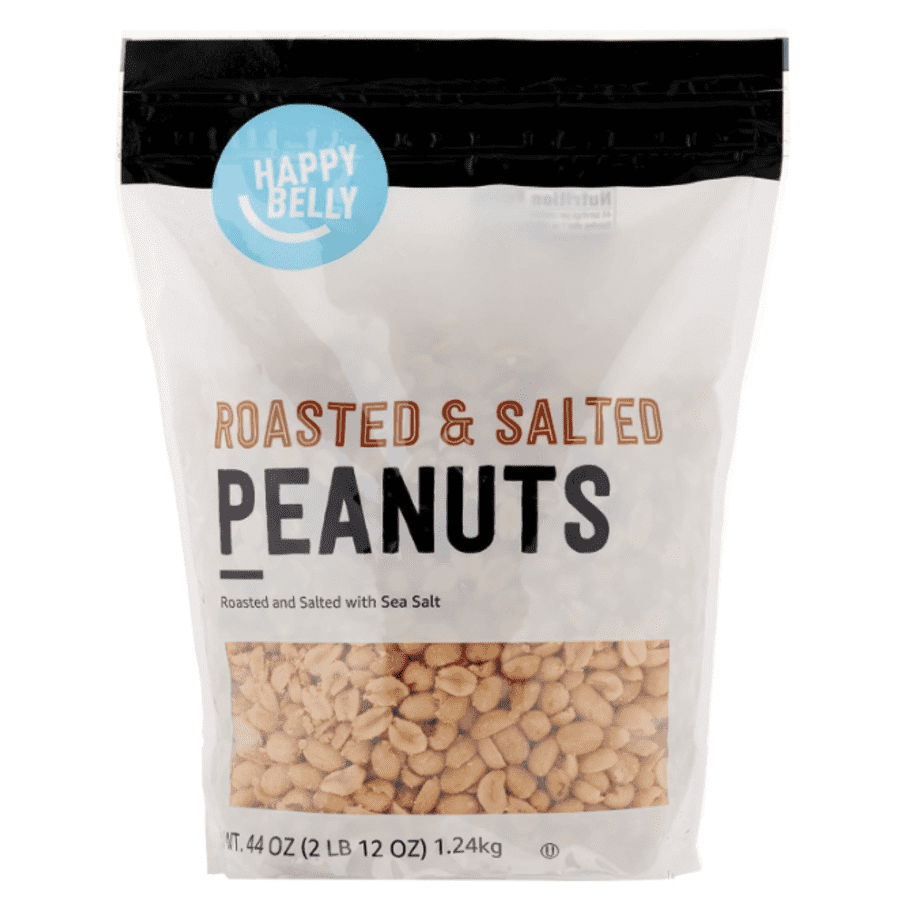 Happy Belly 44-oz. Roasted and Salted Peanuts: $4.54 via Subscribe & Save Happy Belly 44-oz. Roasted and Salted Peanuts: $4.54 via Subscribe & Save