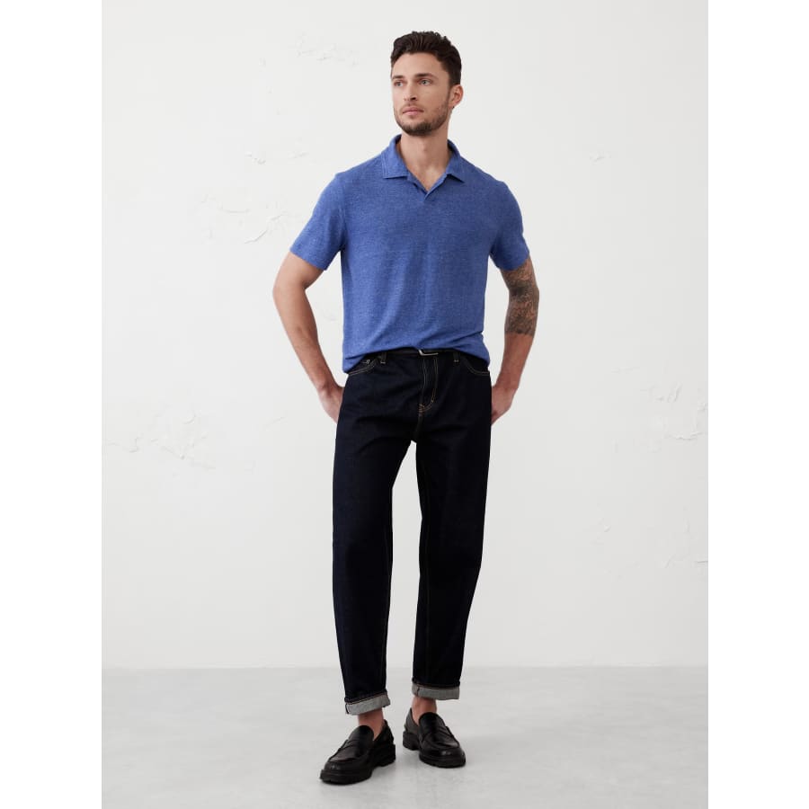 Banana Republic Factory Men's Linen-Blend Johnny Collar Polo Shirt: $5 Banana Republic Factory Men's Linen-Blend Johnny Collar Polo Shirt: $5