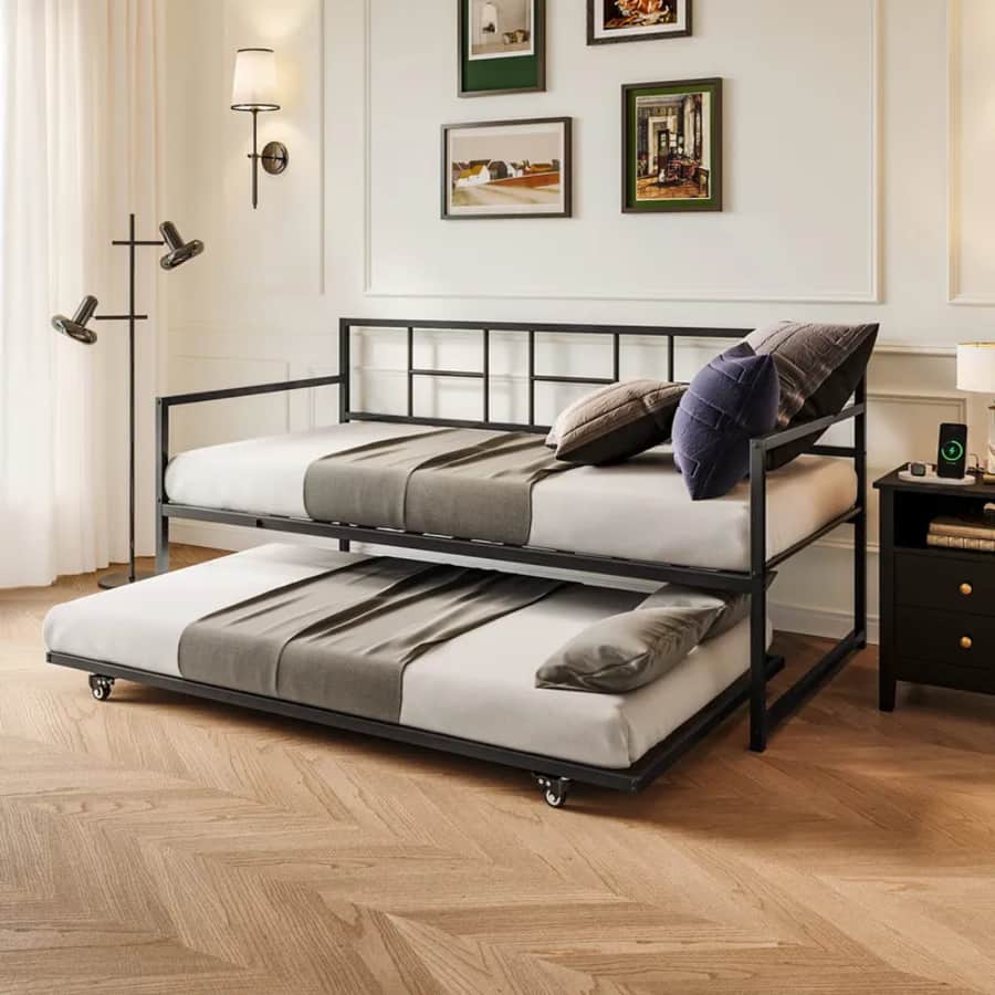 Yitahome Modern Adjustable Twin Daybed w/ Trundle: $109.99 Yitahome Modern Adjustable Twin Daybed w/ Trundle: $109.99
