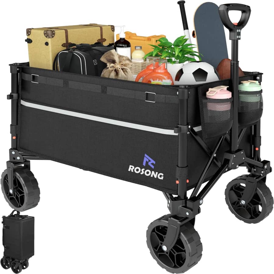 ROSONG 120L Collapsible Wagon: $44