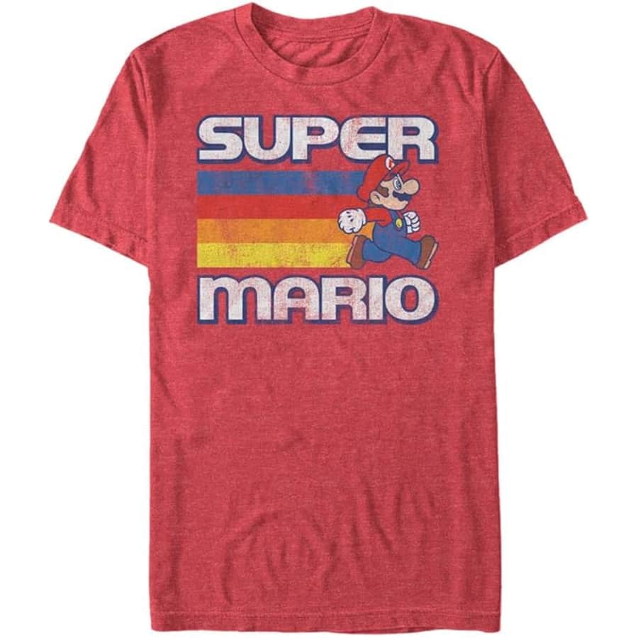 Nintendo Men's Super Mario Running Retro Stripe T-Shirt: $19 Nintendo Men's Super Mario Running Retro Stripe T-Shirt: $19
