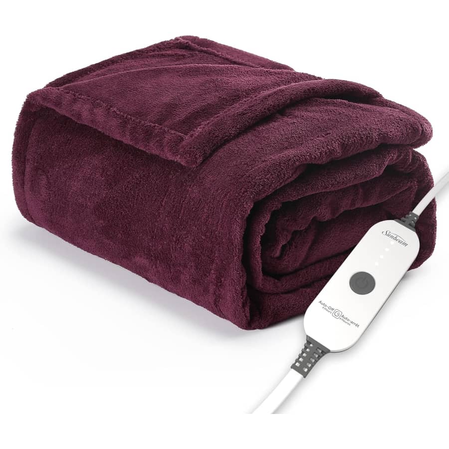 Sunbeam 50" x 60" Royal Luxe Microplush Heated Electric Throw Blanket: $26.82